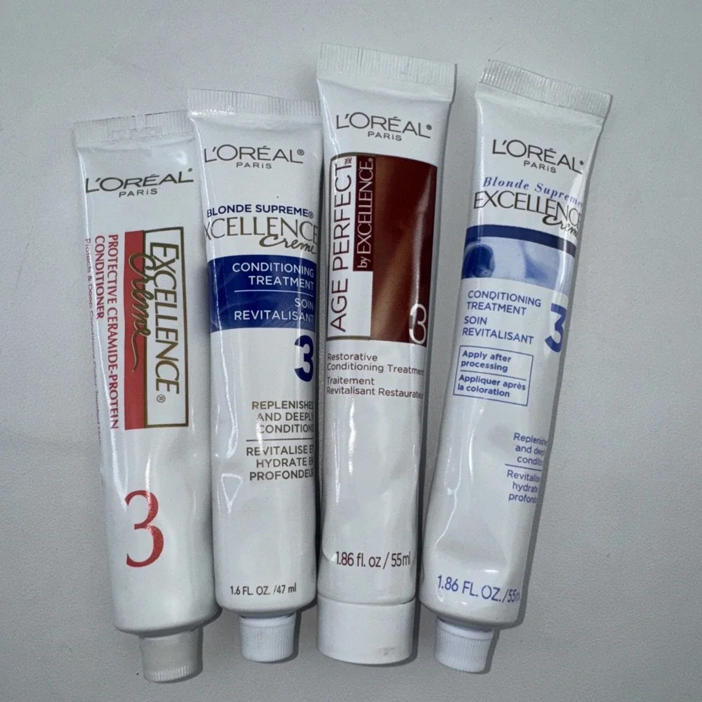 4 X Loreal Paris Excellence Creme Conditioning Hair Treatment #3 Tube Age Perfec